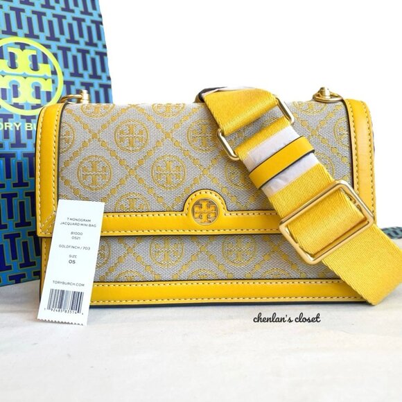 🔥NeW! Tory Burch T Monogram Jacquard Mini Shoulder Bag Crossbody - Picture 1 of 14